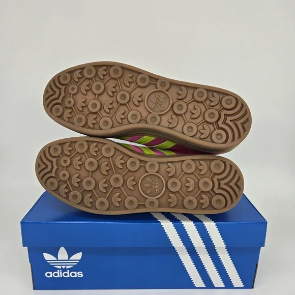 New Adidas Gazelle Bold 'Lucid Fuchsia Solar Slime Satin' Women's Shoes Size 6 - Picture 7 of 8